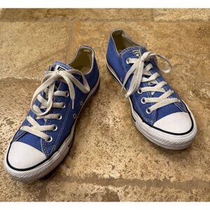 Converse All Star Blue Canvas Low-Top Sneakers Size 8 Unisex Casual Shoes
